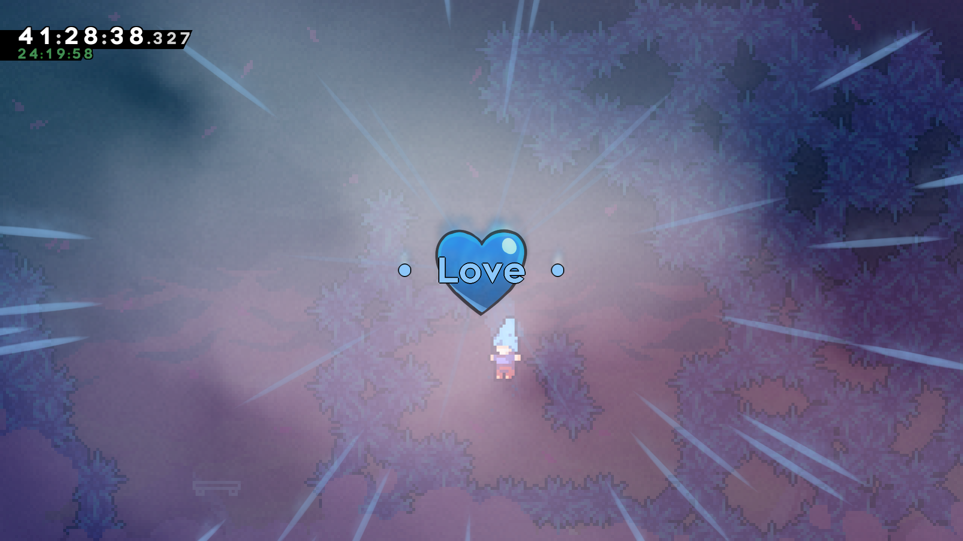 The end screen of chapter 7D, with the text &ldquo;Love&rdquo; in center.